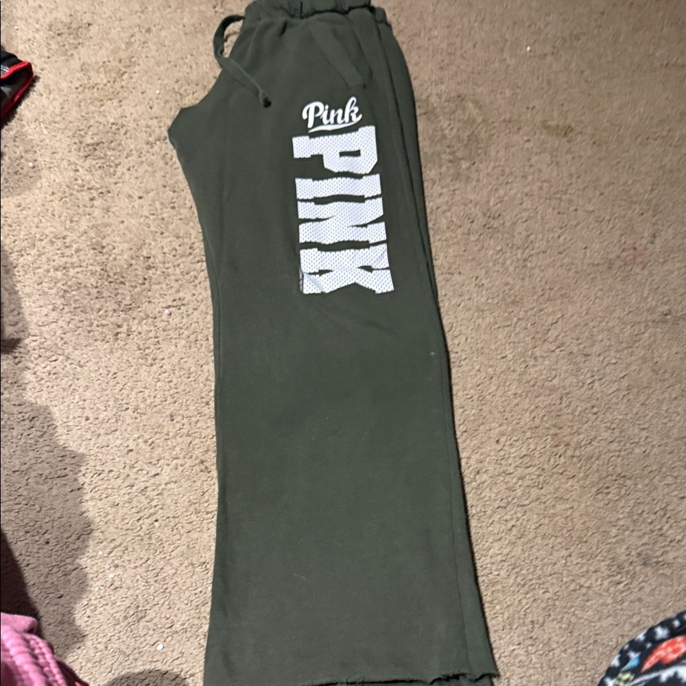 PINK Victoria's Secret Dark Green Joggers